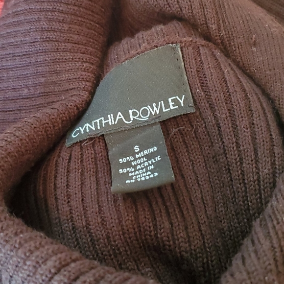 Cynthia Rowley Brown Ribbed Turtleneck Dress - Picture 6 of 7